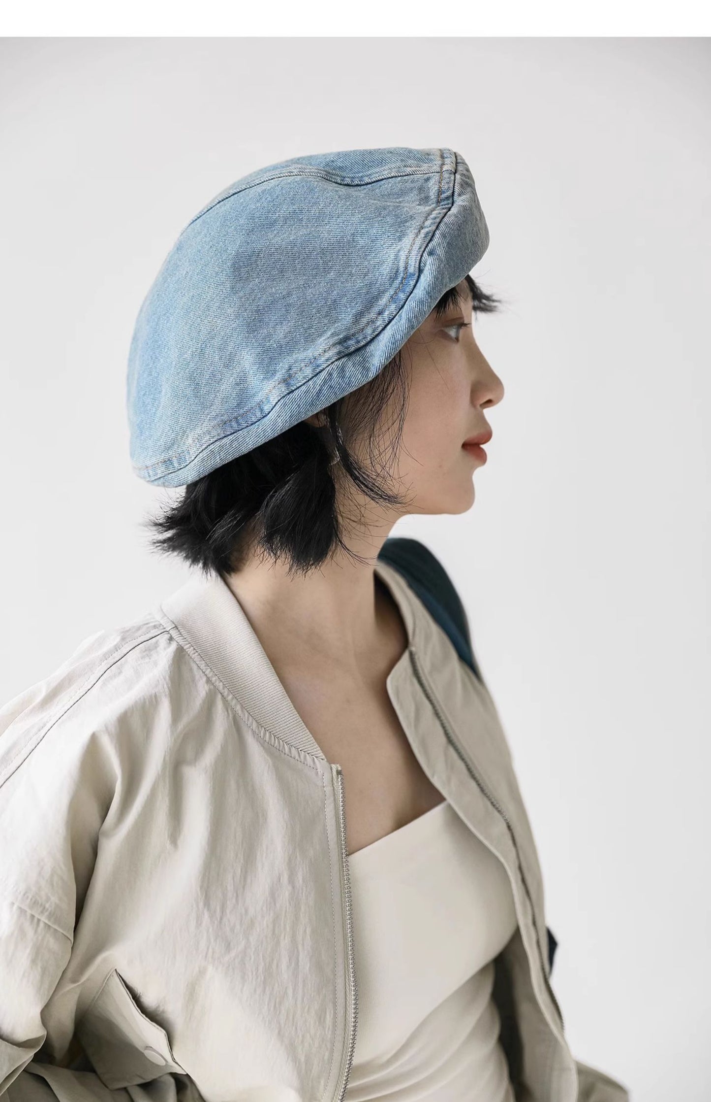 Denim Beret Women's Vintage Painter Hat for women