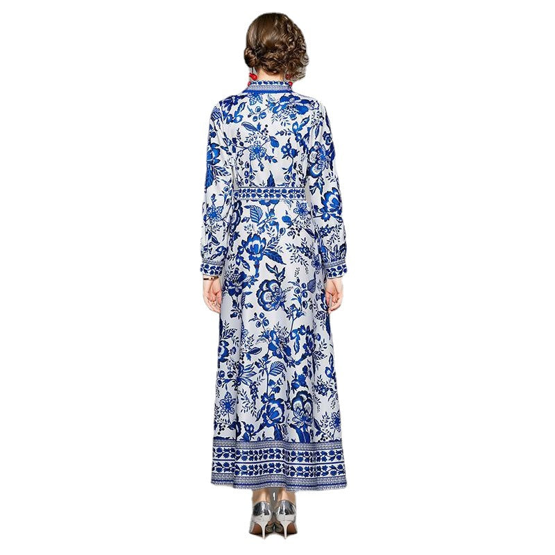 Long Sleeve Printed Dress For Women