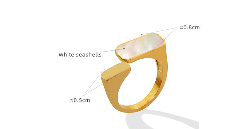 Ins Style Retro Modern White Sea Shell Ring