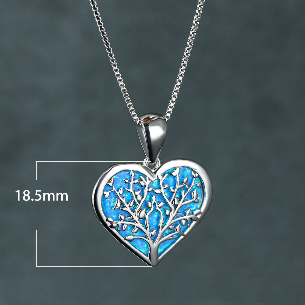 Women's Creative Fashion Heart-shaped Big Tree Pendant Necklace