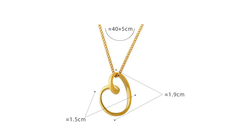 Ins Ornament Twisted Around Heart Love Heart Pendant Necklace