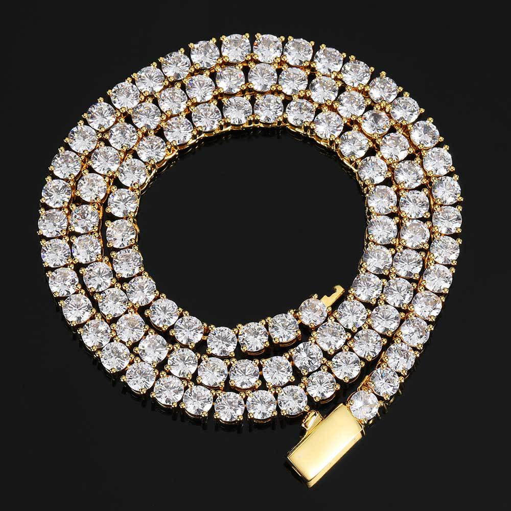 Single Row Diamond Tennis Chain Zircon Hip Hop Men's Bracelet Accessories