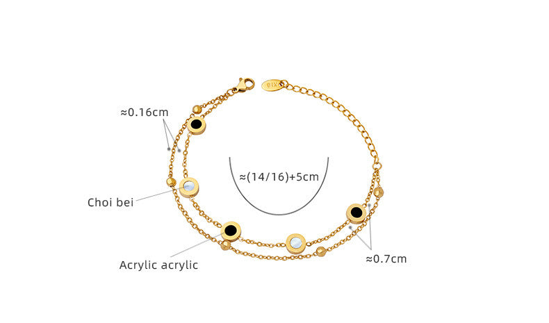 Cold Style Design Bracelet Female Titanium Steel Plated 18K Real Gold