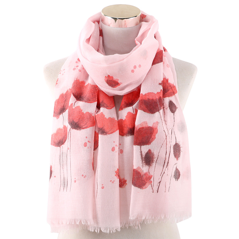 Summer Thin Giraffe Printed Cute Fashion Shawl for girls