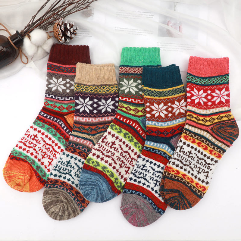 Personalized Knitted Woolen Yarn Socks for women