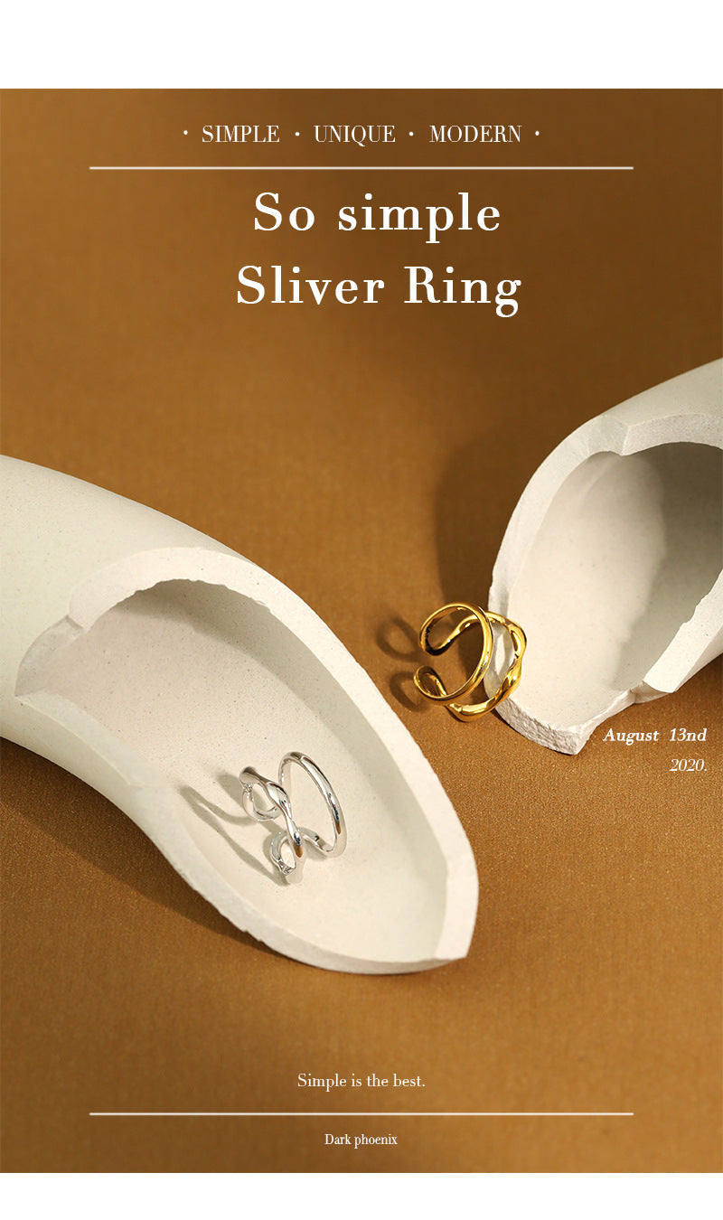 Simple Double-layer Line Concave-convex Smooth Opening Ring