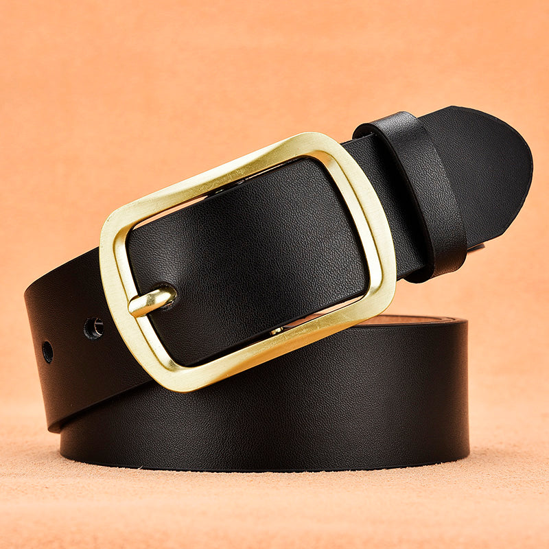 Men's leather pin buckle casual belt