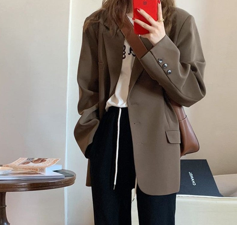 Brown and red Jacket in Korean Style  for girls and students