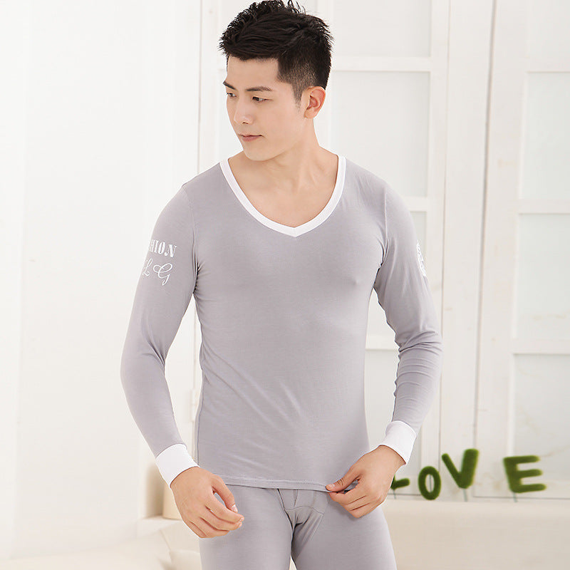 Tights Modal Basic Round Neck Thermal Set For Men