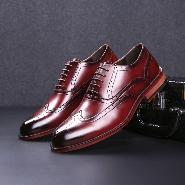 Formal leather shoes men's carved brogue men's shoes