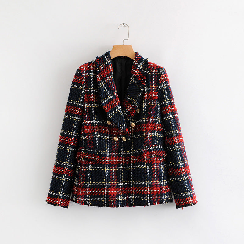 All-match Warm Check Blazer For Women