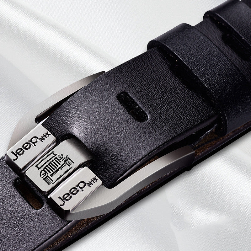 Men's leather pin buckle casual belt