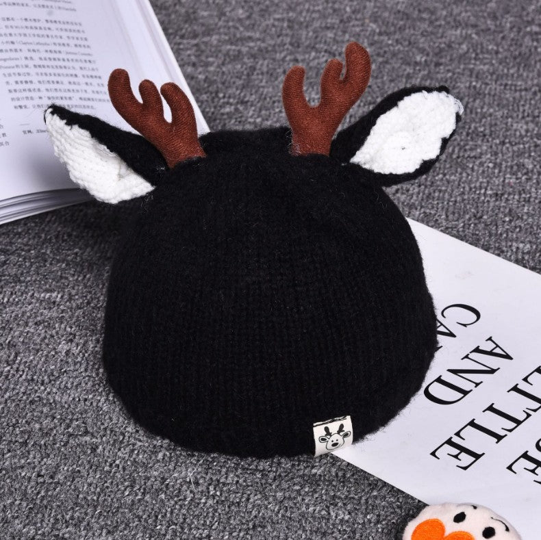 Infant Fall And Winter Thick Warm Wool Ball Baby Knit Caps for kids