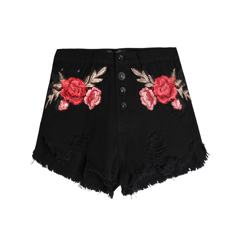 Embroidered Loose Beard Short For Women