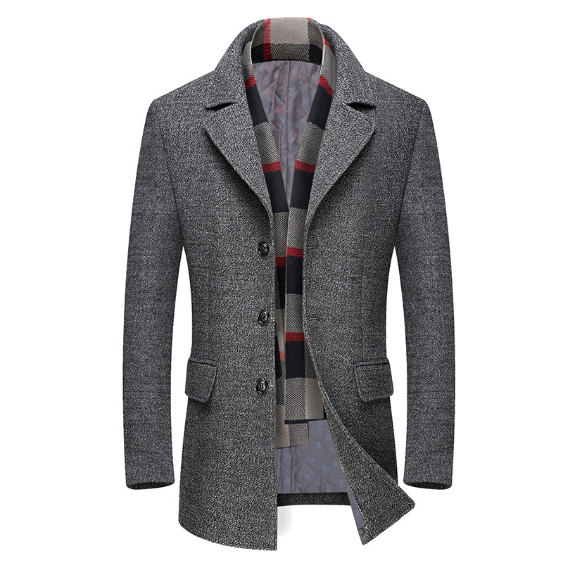 Detachable Scarf Jackets With Collar For Men