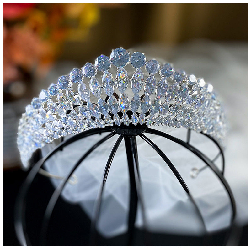 Full Diamond Super Flash Zircon Crown Headdress Queen Headband