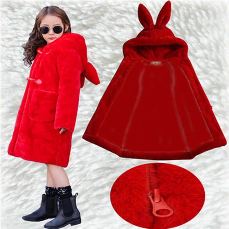 Thickened Faux Fur Coat For Big girls