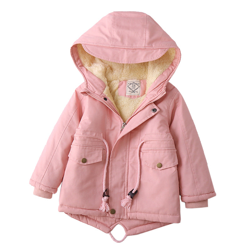 LM 6035 Europe And American Wind  Boy's Coat And Cashmere Boy's Windcoat For 2021 Autumn And Winter Children's Clothes