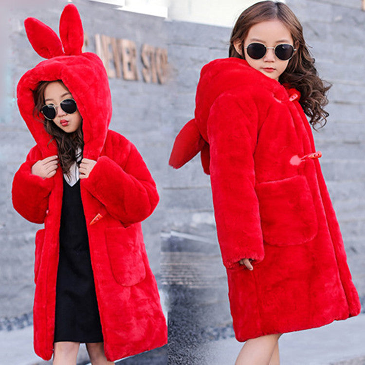 Thickened Faux Fur Coat For Big girls