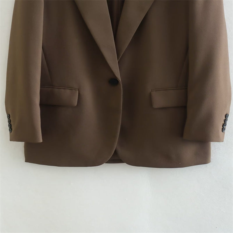 Pocket Decoration Loose Suit Jacket for women