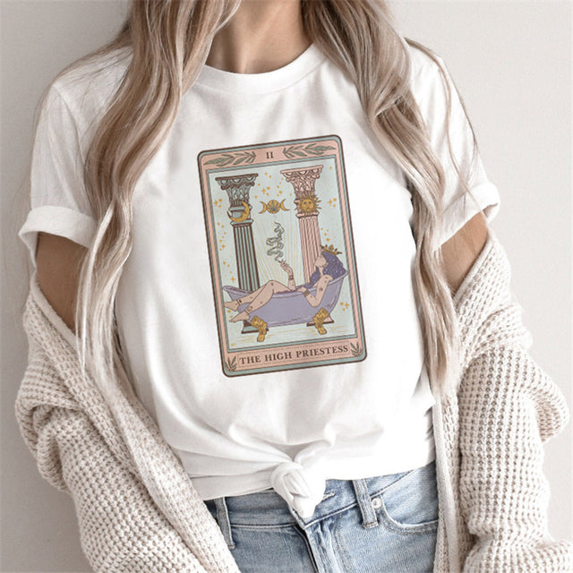 Tarot Print T-shirts For Women