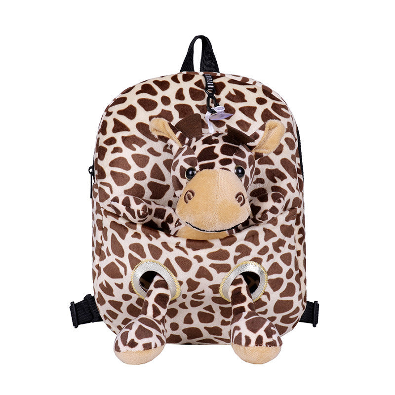 Cartoon Cute Plush Double Shoulders Kindergarten Backpack for kids