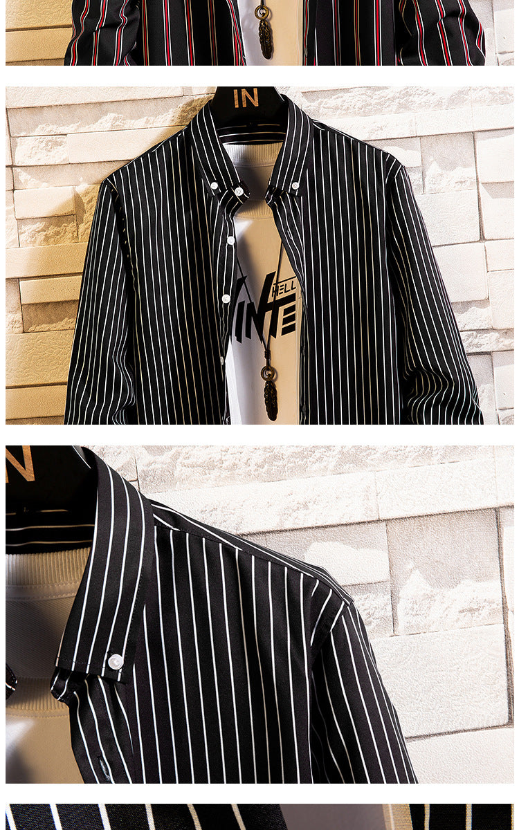 Men's Casual Striped Fashion Shirts Shirts Teens