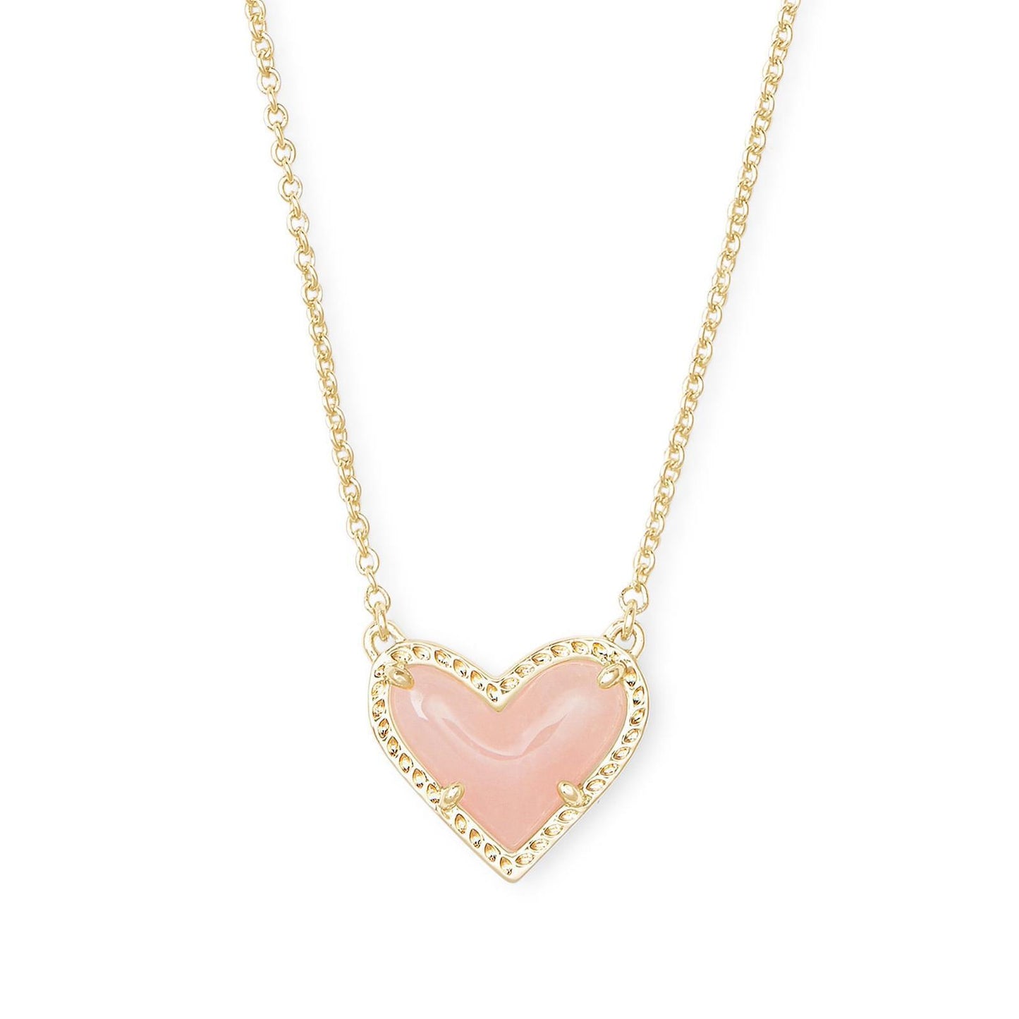 Adjustable Peach Heart Natural Stone Clavicle Chain Love Necklace For Women