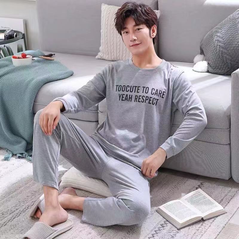 Home Wear Spring And Autumn Pajama Set For Men