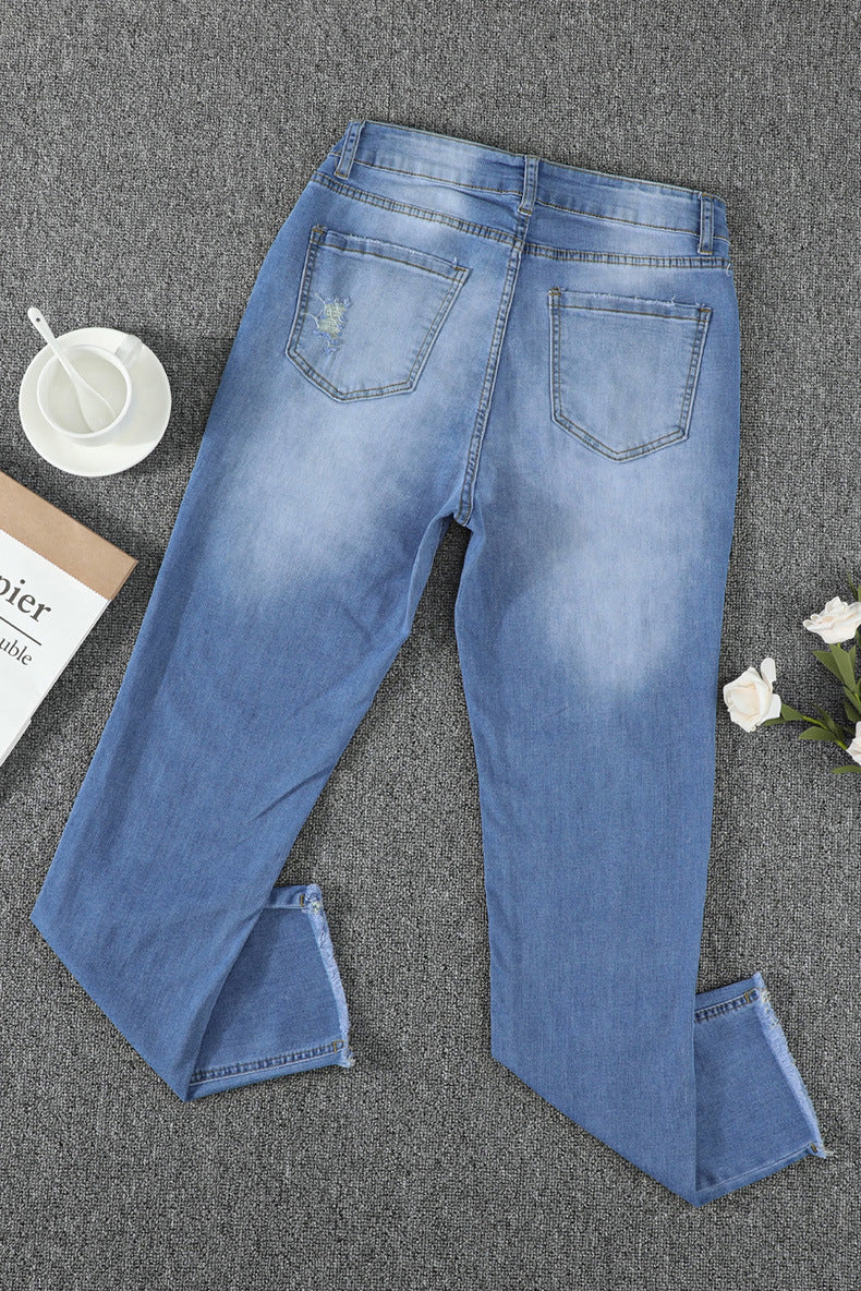 American Style Washed Jeans For Women