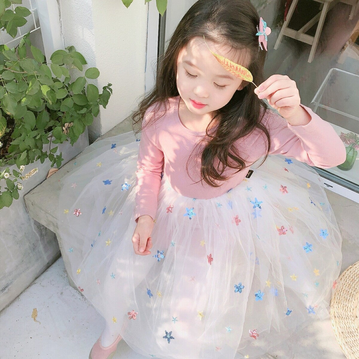 Long sleeve pettiskirt dresses for girls