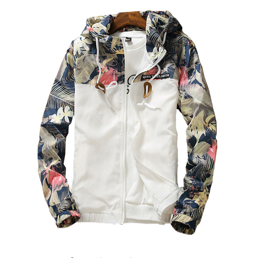 Light Floral Print Hoodie For Men