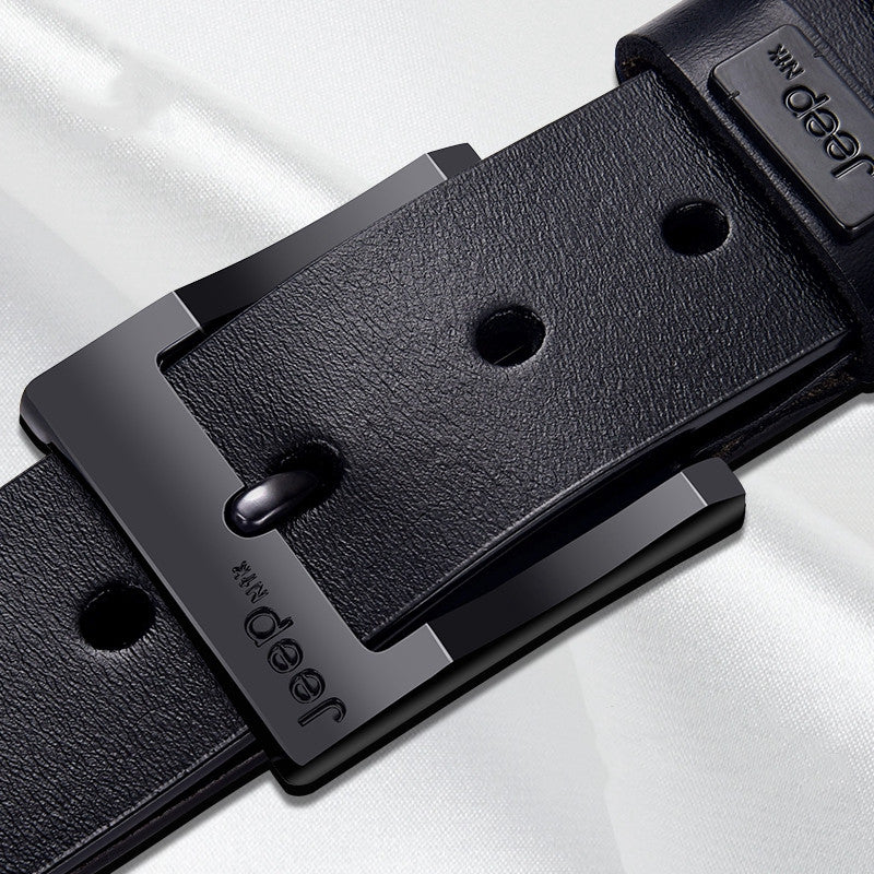 Men's leather pin buckle casual belt