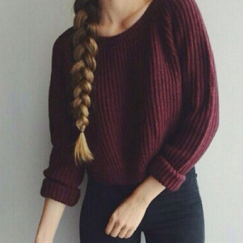 Long Sleeve Classic Sweaters For Women