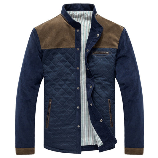 Solid Patchwork Slim Fit Jacket For Men