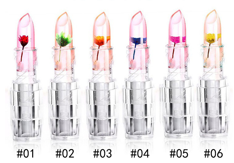 make-up flowerslipstick lip moisturizing lip balm jelly flower color lipstick