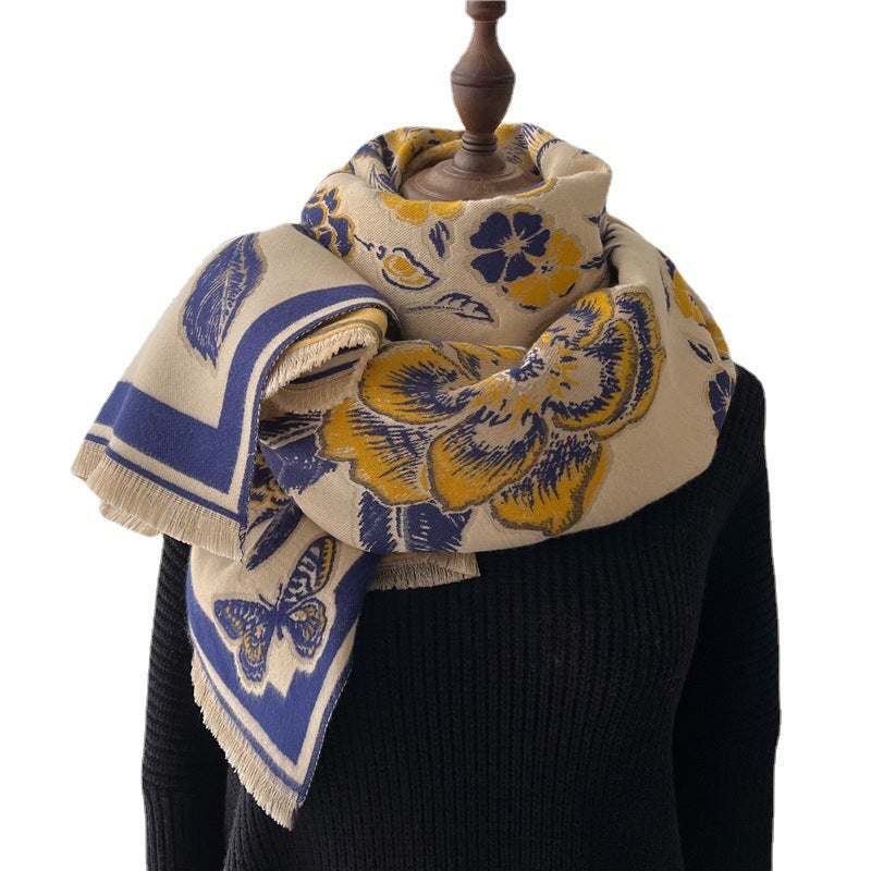 Artificial Cashmere and Vintage Ethnic Style  Scarf for women