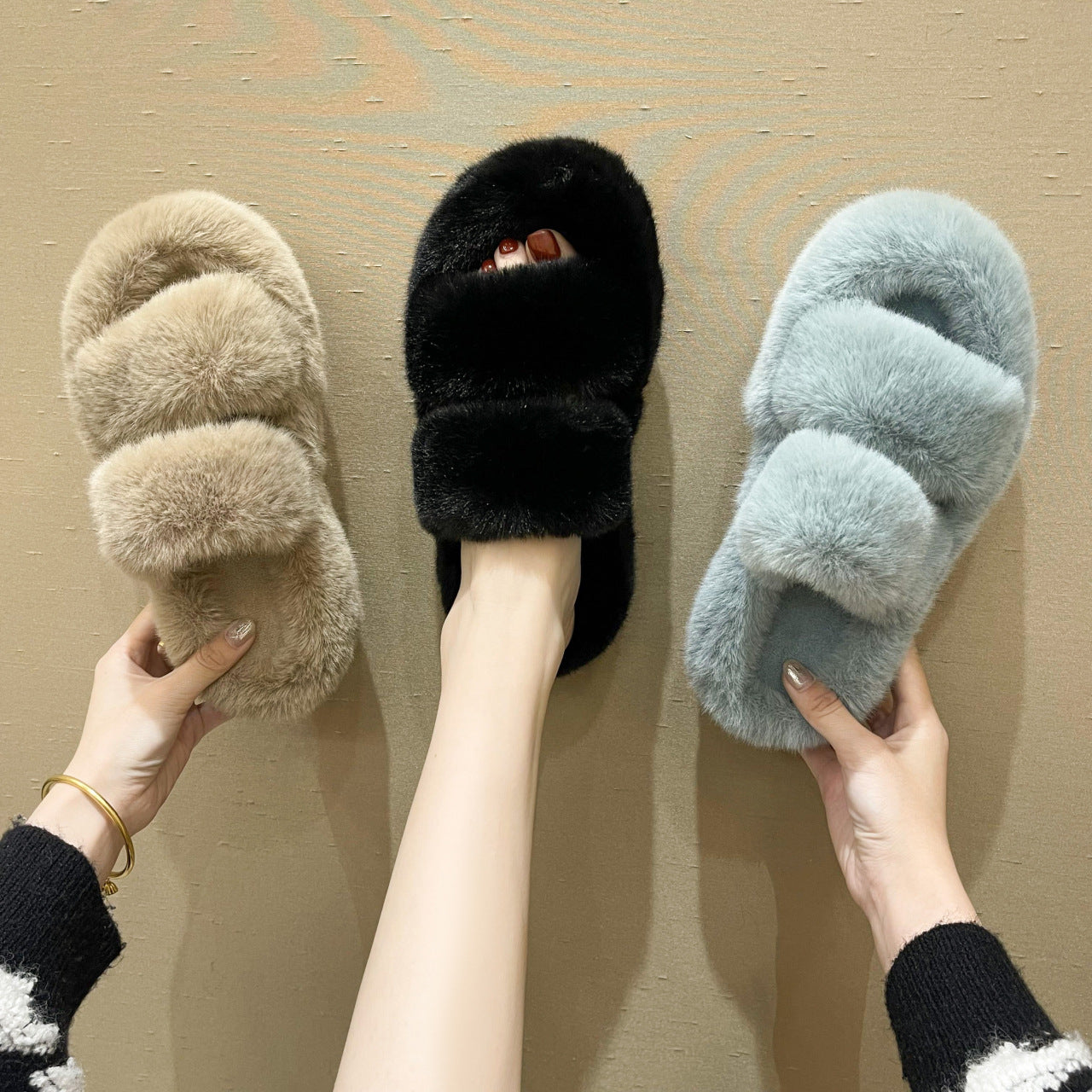 Fluffy Bedroom Slippers for girls