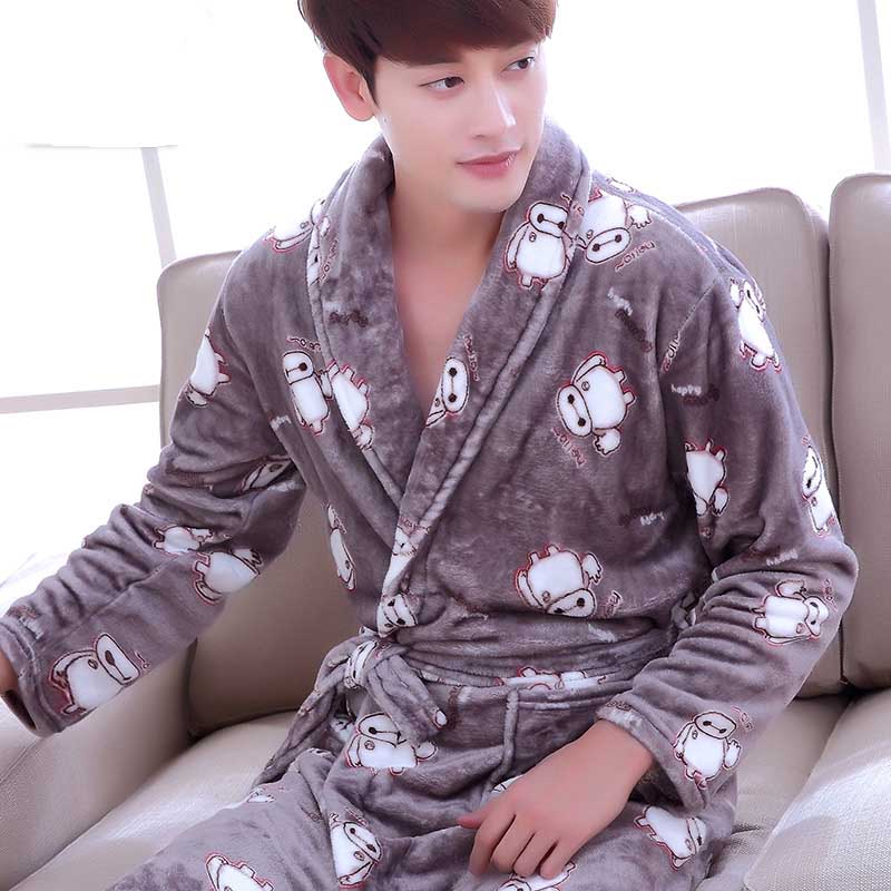 Bathrobe Coral Fleece Gown For Men