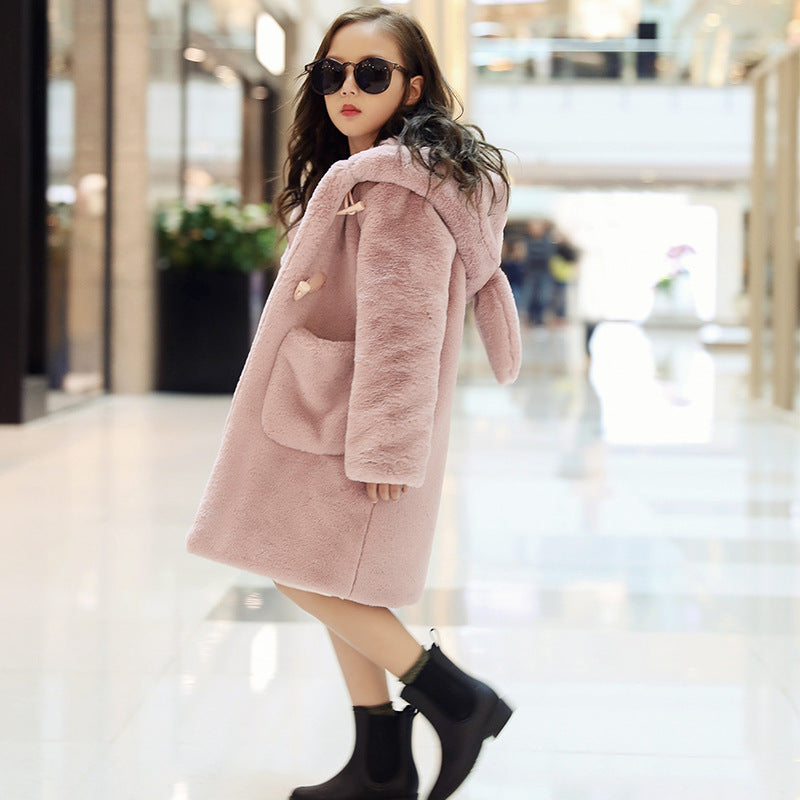 Thickened Faux Fur Coat For Big girls