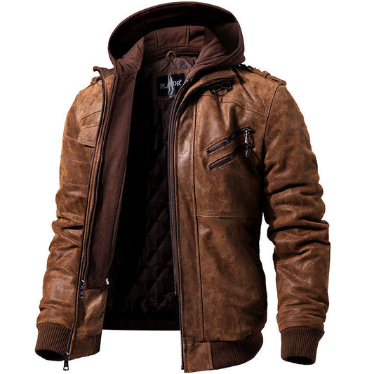 Slim Fit Leather Zipper Jackets For Men