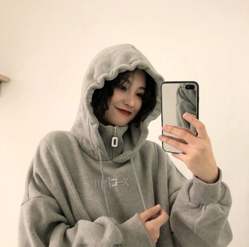 Korean Style Embroidered Loose Hoodies For Women