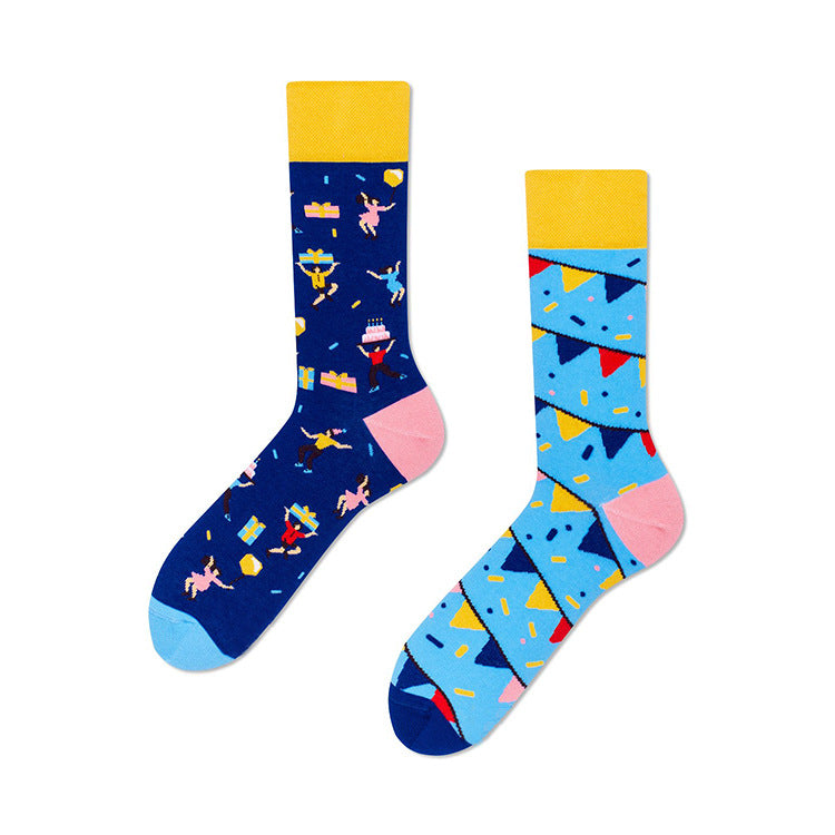 Personalized Cartoon Trendy Socks Creative Cartoon Mid-calf Couple Cotton Socks Socks For Men And Women