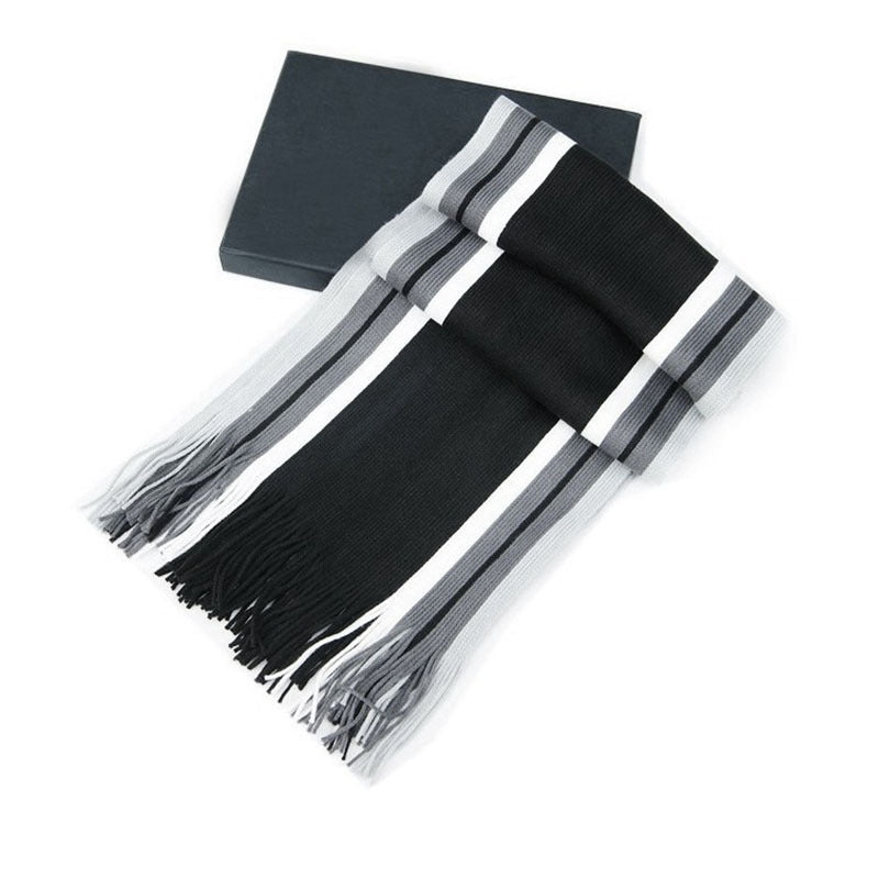 Imitated cashmere color matching casual men's thick scarf