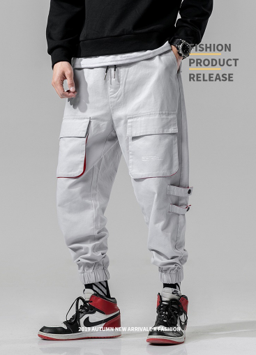 Elastic Waist Punk Cargo Pant For Men