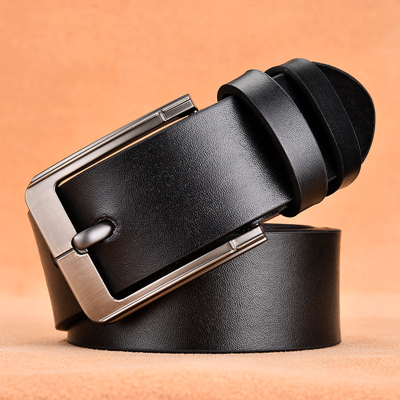 Men's leather pin buckle casual belt