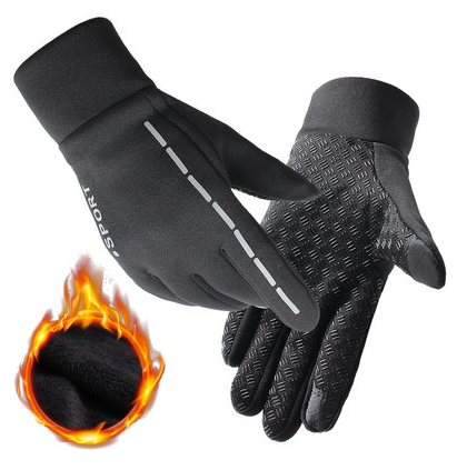 Outdoor gloves for men and women all fingers plus velvet gloves