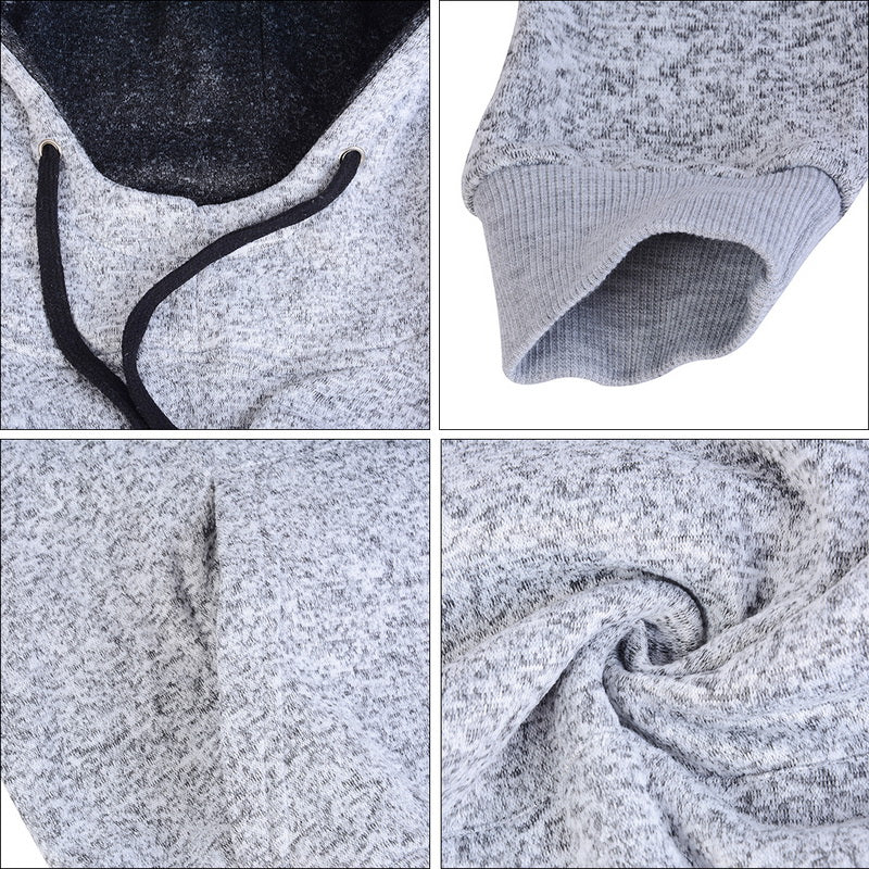 Two Tone Winter Solid Hoodies For Men