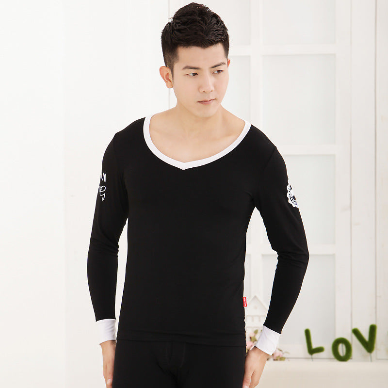 Tights Modal Basic Round Neck Thermal Set For Men