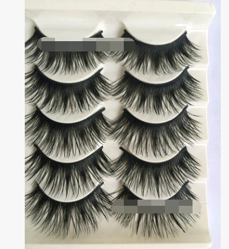 False eyelashes, thick cross section, five pairs of eyelashes